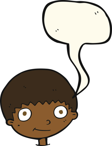 卡通快乐的男孩与言语泡泡图片下载