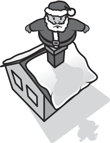 圣诞老人被困在烟囱里图片下载