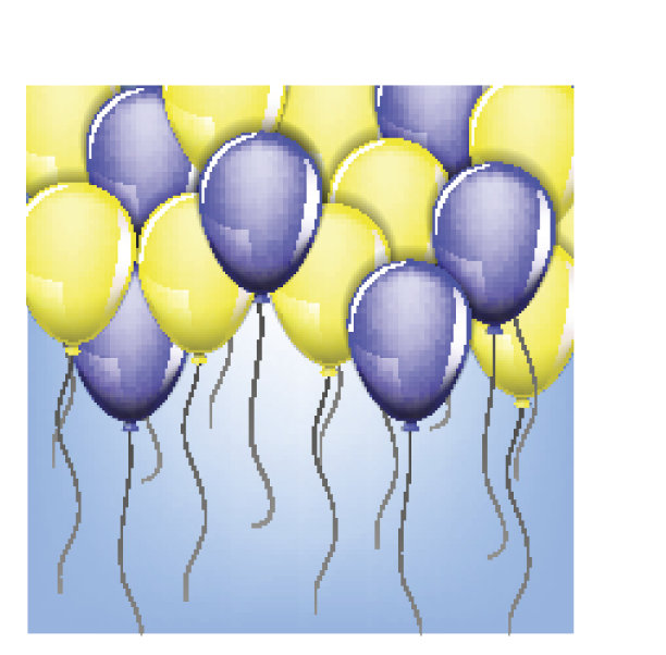 黄色和蓝色的气球图片下载