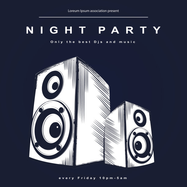 向量海报。夜总会的海报图片下载