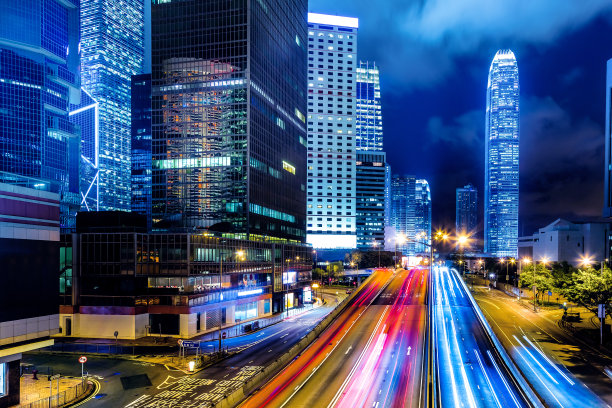 香港中区的夜景图片下载