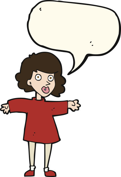 卡通神经质的女人说话冒泡图片下载