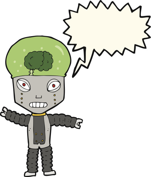 卡通未来机器人与语音泡泡图片下载