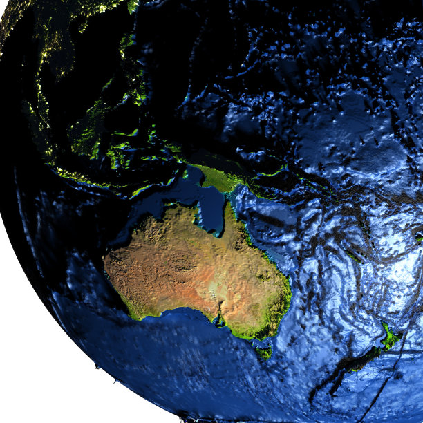 地球上的澳大利亚有夸张的山脉图片下载
