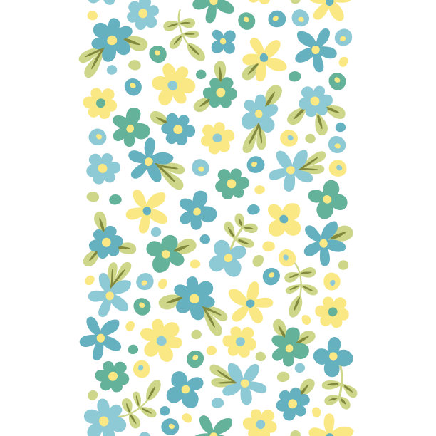 无缝边框与可爱的花朵图片下载