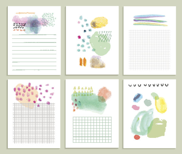 收集六张可爱的万能卡片或邀请函。图片下载