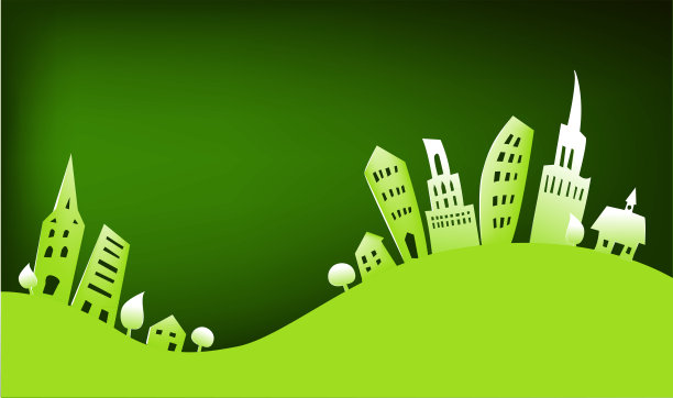 城市背景用纸制作贴纸效果图片下载