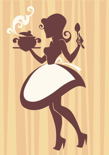 自制烹饪复古风格，矢量商业插图图片下载