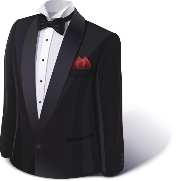 燕尾服和弓。时尚的衣服。图片下载
