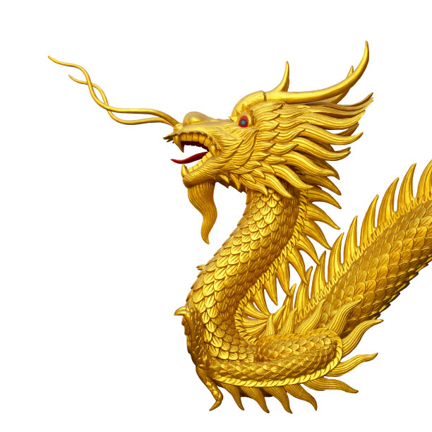 金色龙雕像图片下载