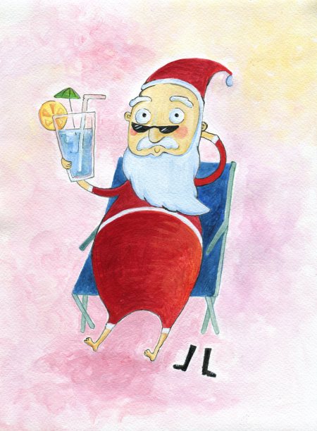 放松的圣诞老人图片下载