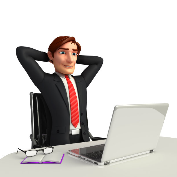 拥有笔记本电脑的年轻商人图片下载