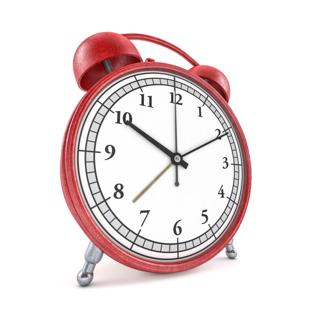 老式闹钟孤立在白色。三维渲染图片下载