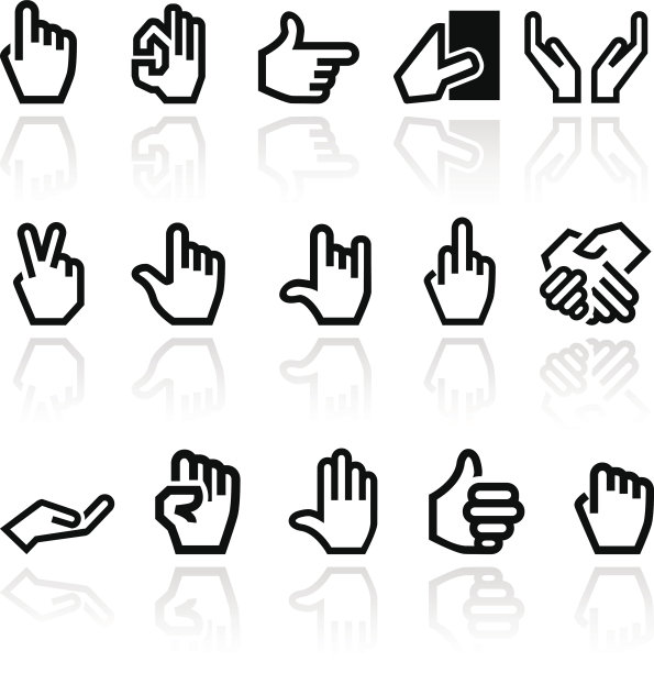 手向量图标设置。每股收益10。图片下载