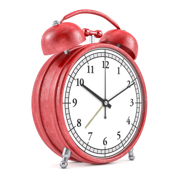 老式闹钟孤立在白色。三维渲染图片下载