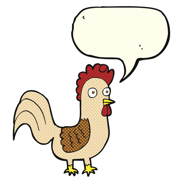 卡通公鸡与讲话气泡图片下载
