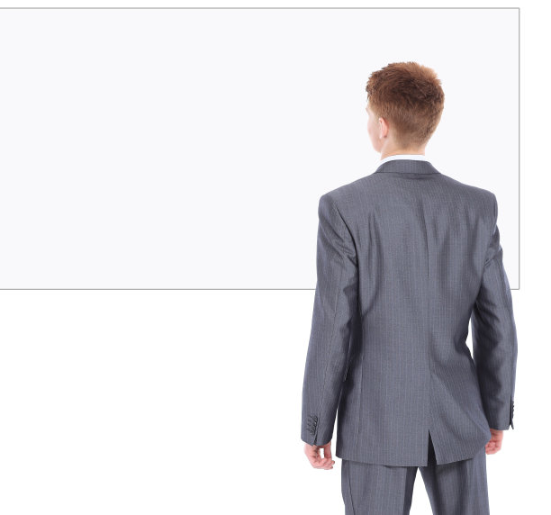 年轻英俊的商人孤立了白人背景图片下载