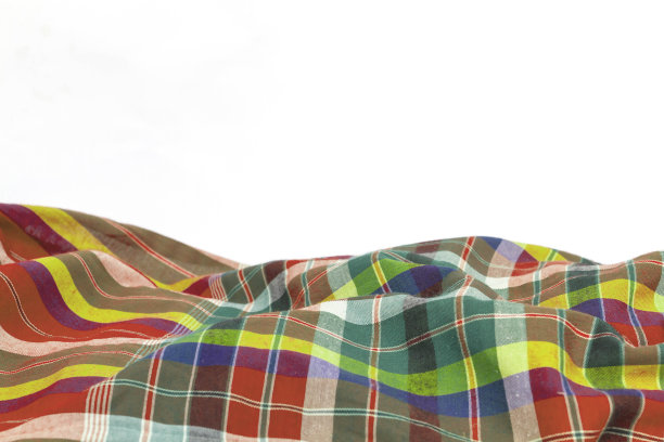 彩色缠腰布面料背景和纹理上的白色背景图片下载