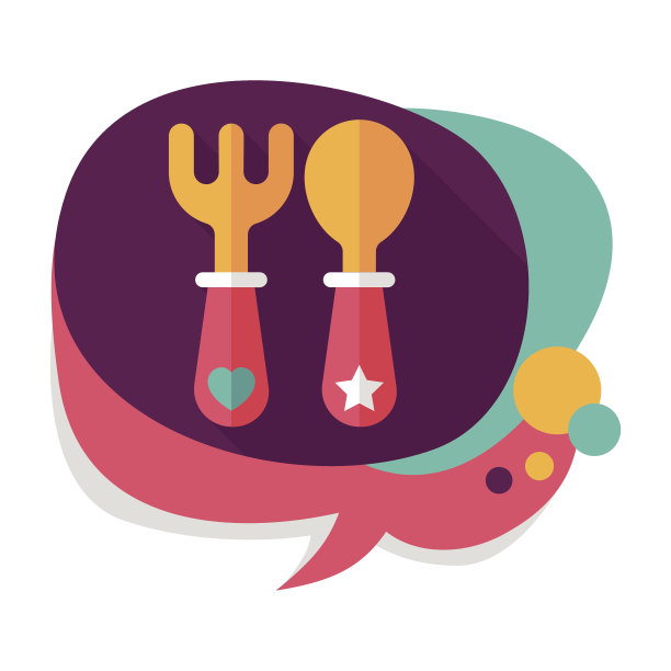 餐具和餐具扁平图标与长影子，eps10图片下载