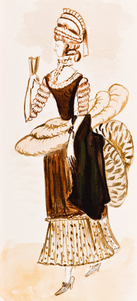 法国，穿着派对礼服的女士图片下载