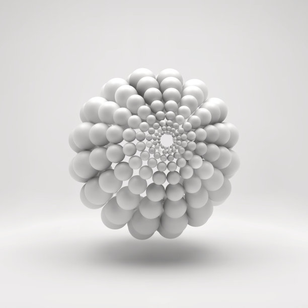 三维抽象球体构成。未来的技术风格。图片下载