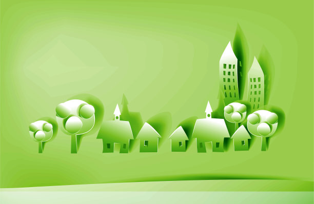 城市背景用纸制作贴纸效果图片下载