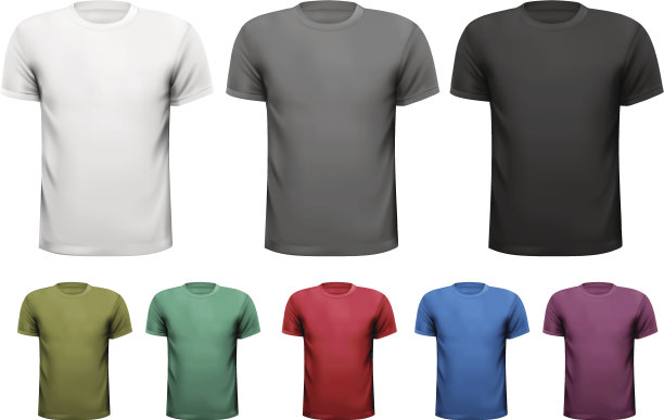 一套彩色男衬衫。图片下载