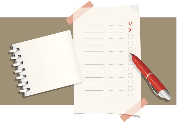 圆珠笔，记事本和申请表模板素材图片