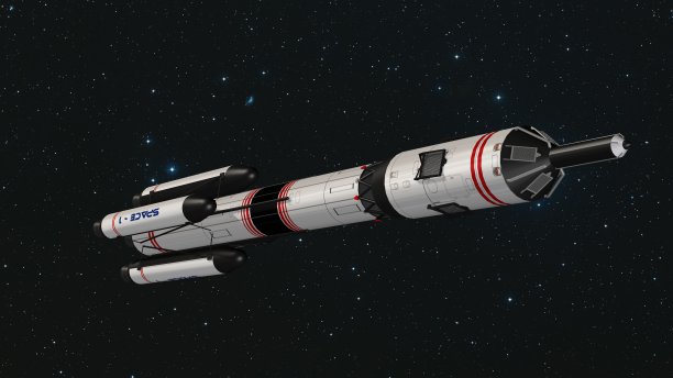 太空火箭:太空中的运载火箭素材图片