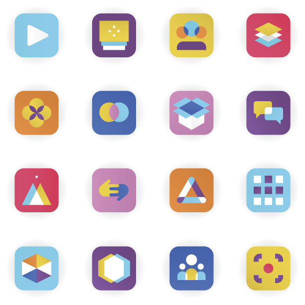 矢量简约通信互动App手机图标图片下载