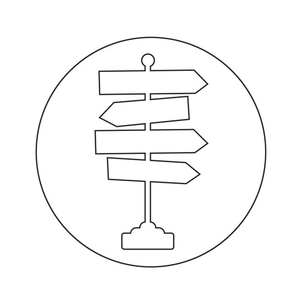 路标指示牌图标设计图片下载