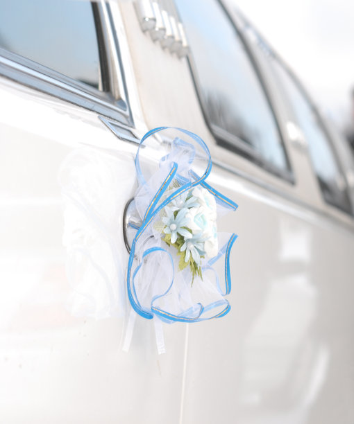 白色婚礼豪华轿车装饰图片下载