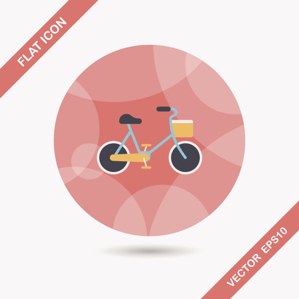 环保概念平面图标与长阴影图片下载