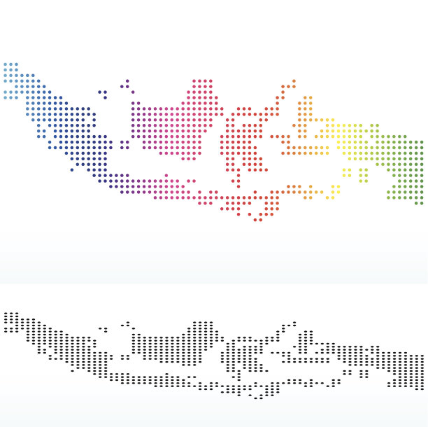 印尼地图与点模式图片下载