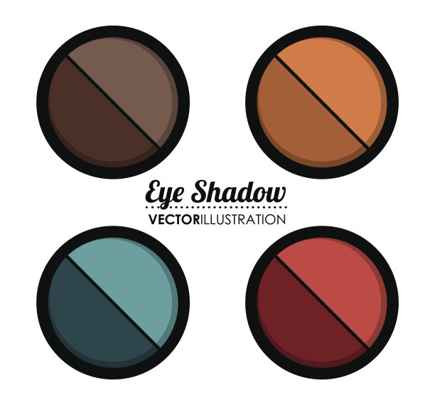 化妆设计在白色背景，矢量插图。图片下载