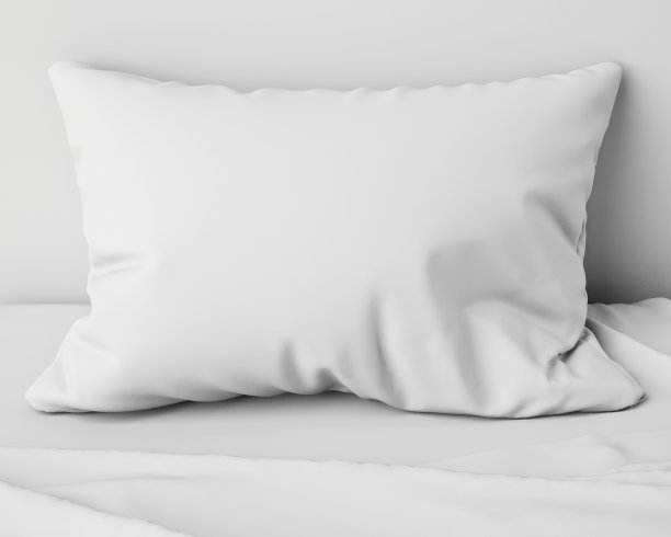 白色枕头在床上，背景图片下载