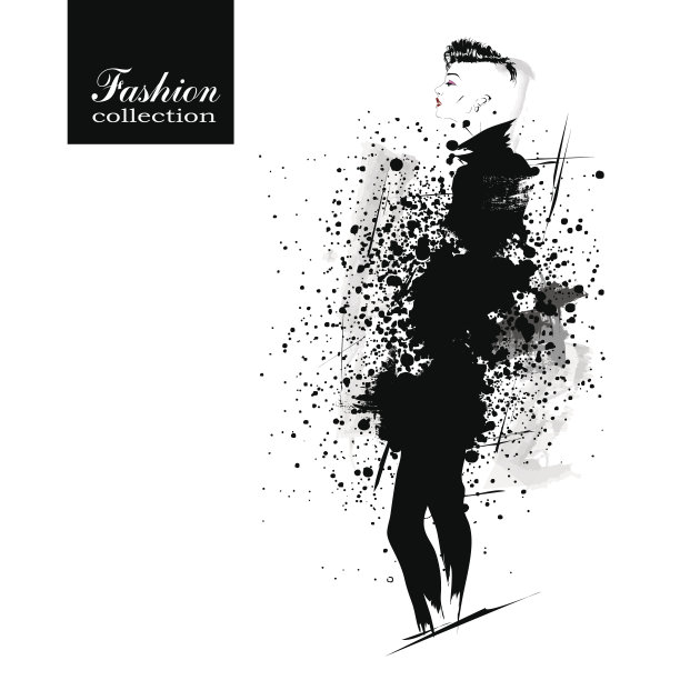 素描风格的时尚女孩图片下载