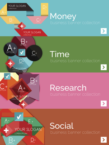 平面设计纸信息图横幅集图片下载