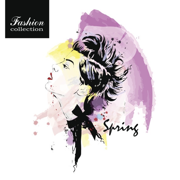 素描风格的时尚女孩图片下载