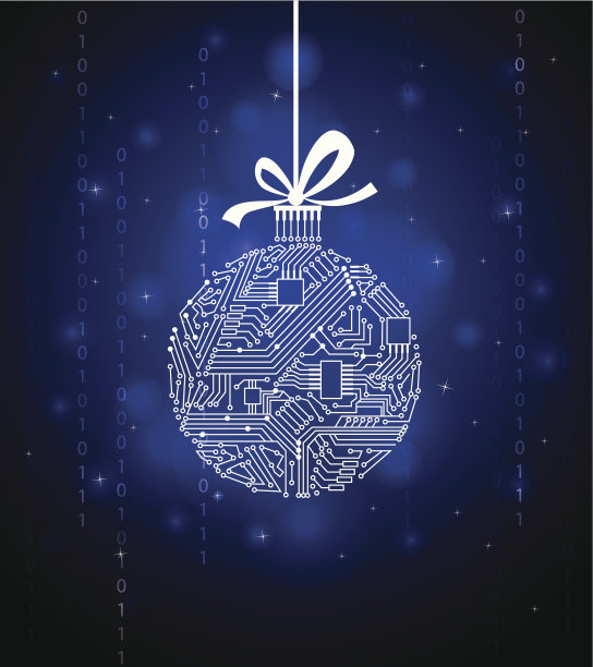 高科技的圣诞球图片下载