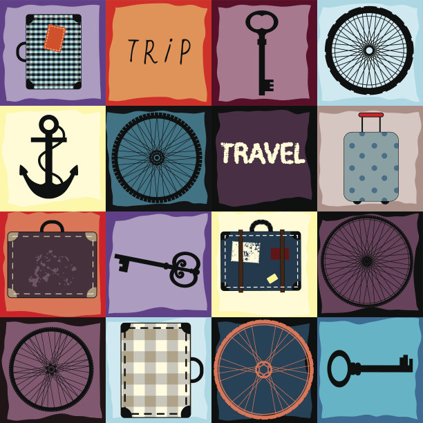 带着轮子和行李箱的旅行背景图片下载