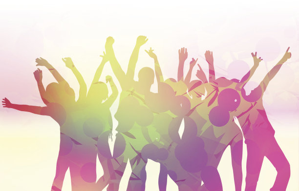 跳舞的人们快乐的剪影图片下载