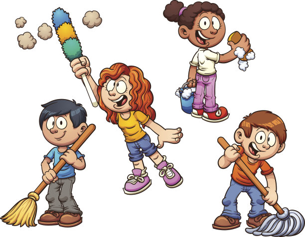 孩子们打扫素材图片
