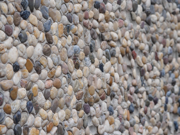 鹅卵石墙的背景。图片下载