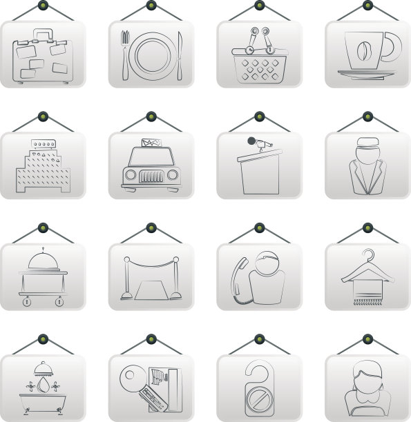 酒店和汽车旅馆服务图标图片下载