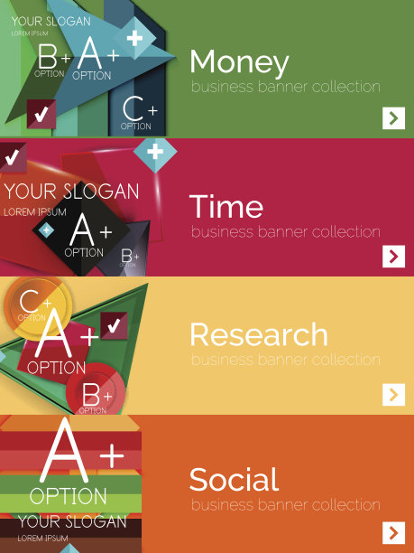 平面设计纸信息图横幅集图片下载