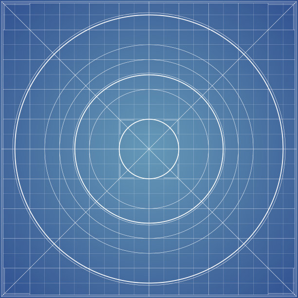 矢量蓝图背景纹理。技术背景。径向的指导方针。圆网。概念技术/工业/商业/工程图片下载
