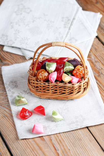 篮子里有五颜六色的糖果图片下载