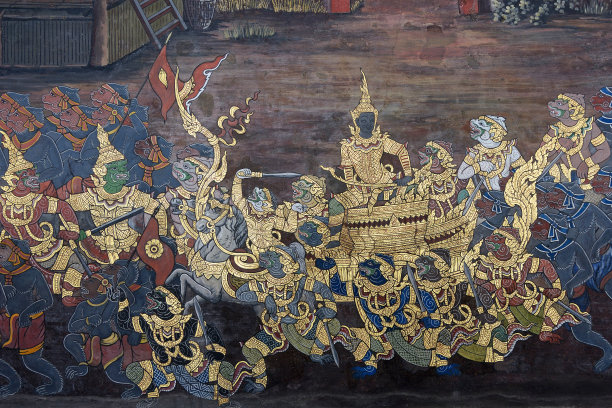 泰国曼谷普拉尤寺罗摩衍那壁画图片下载
