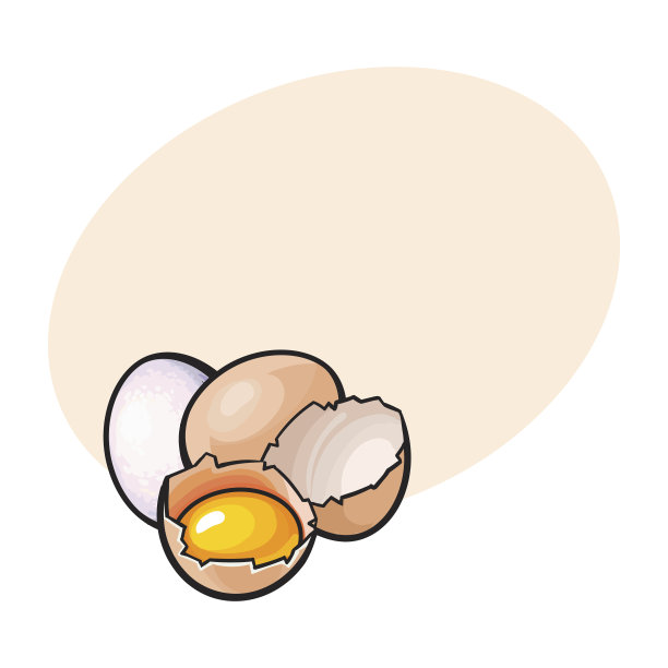 完整的破鸡蛋，里面有蛋黄图片下载